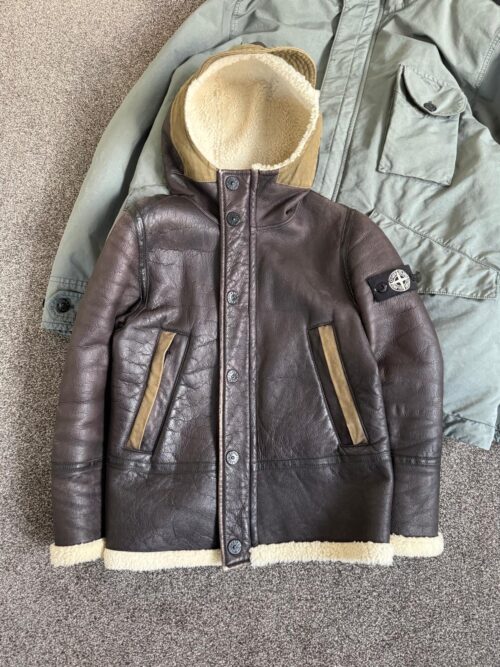 Stone Island Junior Leather Sheepskin Parka