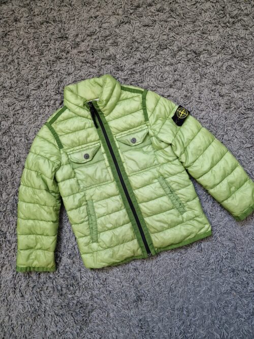 Stone Island Junior Down Overshirt Lime Green