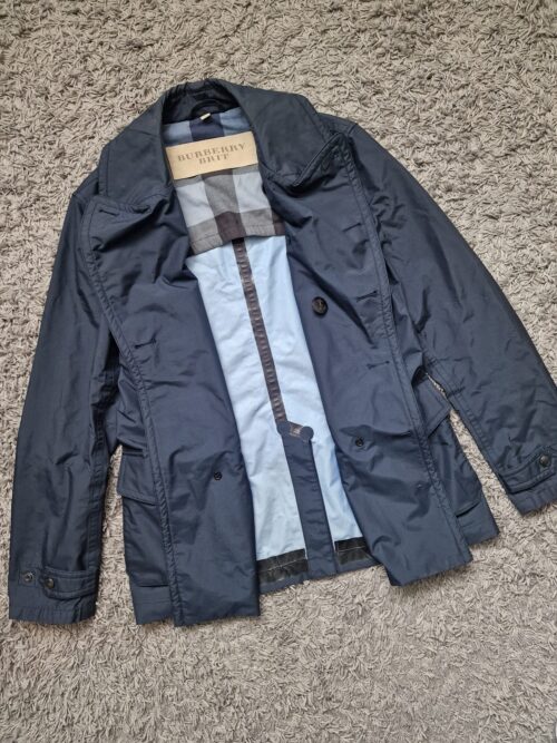 Burberry Trench Coat Taped Seams Navy