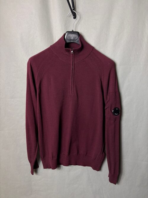 C.P. Company Half Zip Knit Sweater – Burgundy