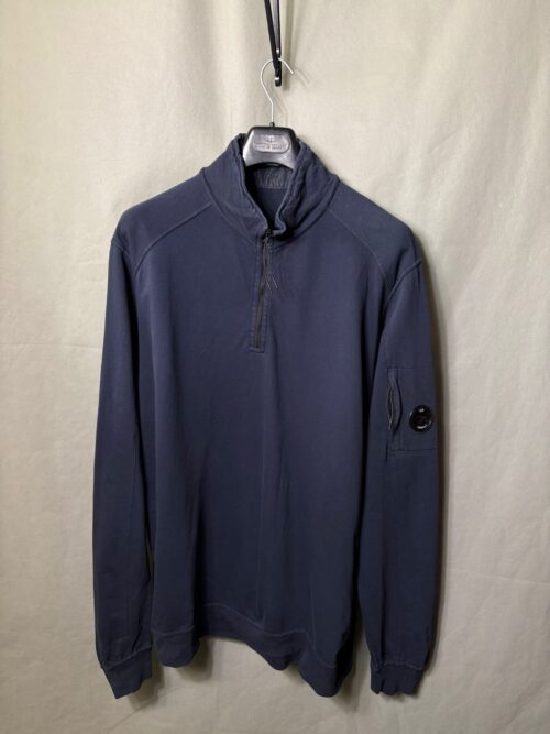 C.P. Company Lens Quarter Zip Sweatshirt – Navy