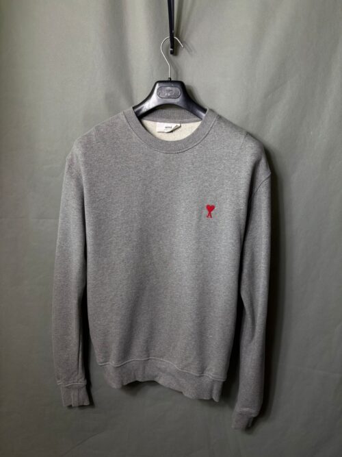 AMI Paris Heart Logo Sweatshirt – Grey