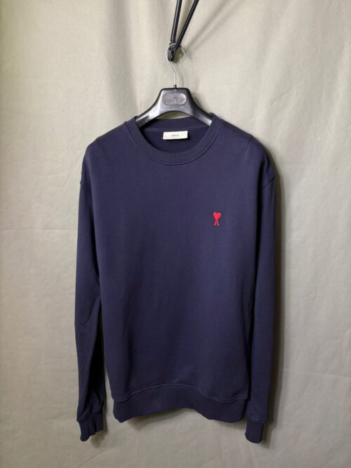 AMI Paris Heart Logo Sweatshirt – Navy
